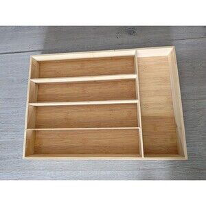 Bamboo Kitchen Utensils Tray Multi Grid Organizer Home Decor Jewelry Box